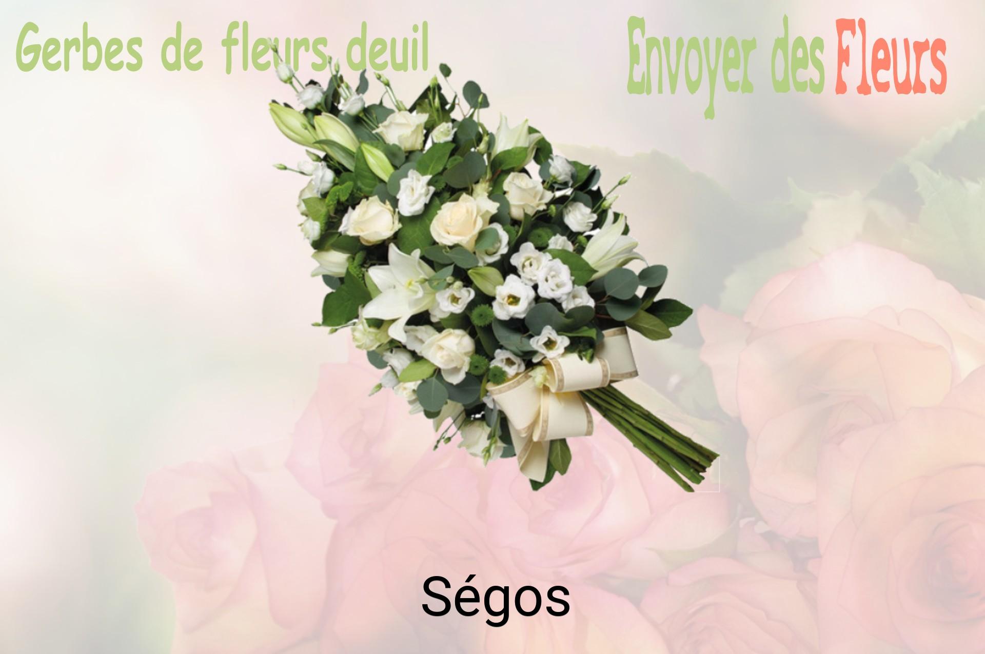 Gerbe de fleurs de deuil livrée à Ségos